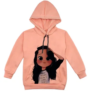 هودی دخترانه مدل دختر F09 رنگ گلبهی