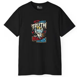 تی شرت آستین کوتاه مردانه پاد آفرین مدل اسپرت نوشته دار طرح ربات کد 01007