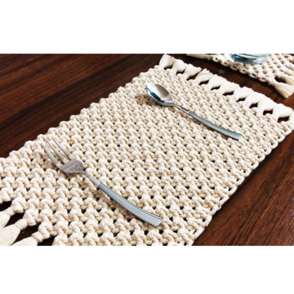 زیربشقابی مدل مکرومه بسته 3 عددی