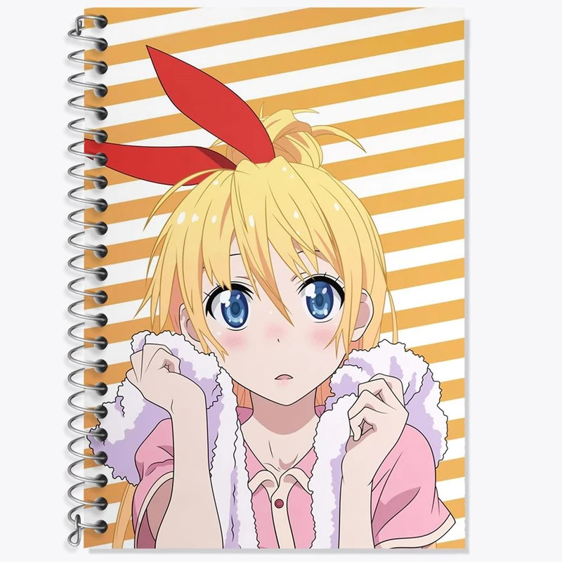 دفتر زبان 50 برگ خندالو مدل سه خط طرح انیمه عشق دروغین کد 17133