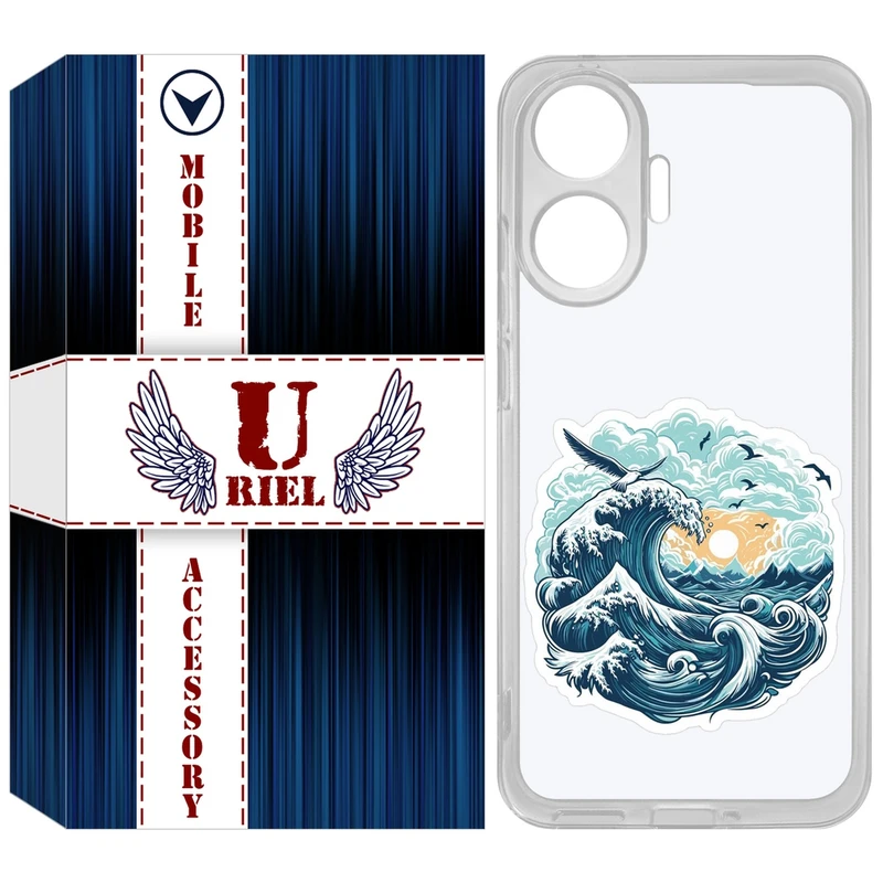 کاور یوریل مدل Clear کد 99 طرح موج دریا مناسب برای گوشی موبایل شیائومی Poco F7