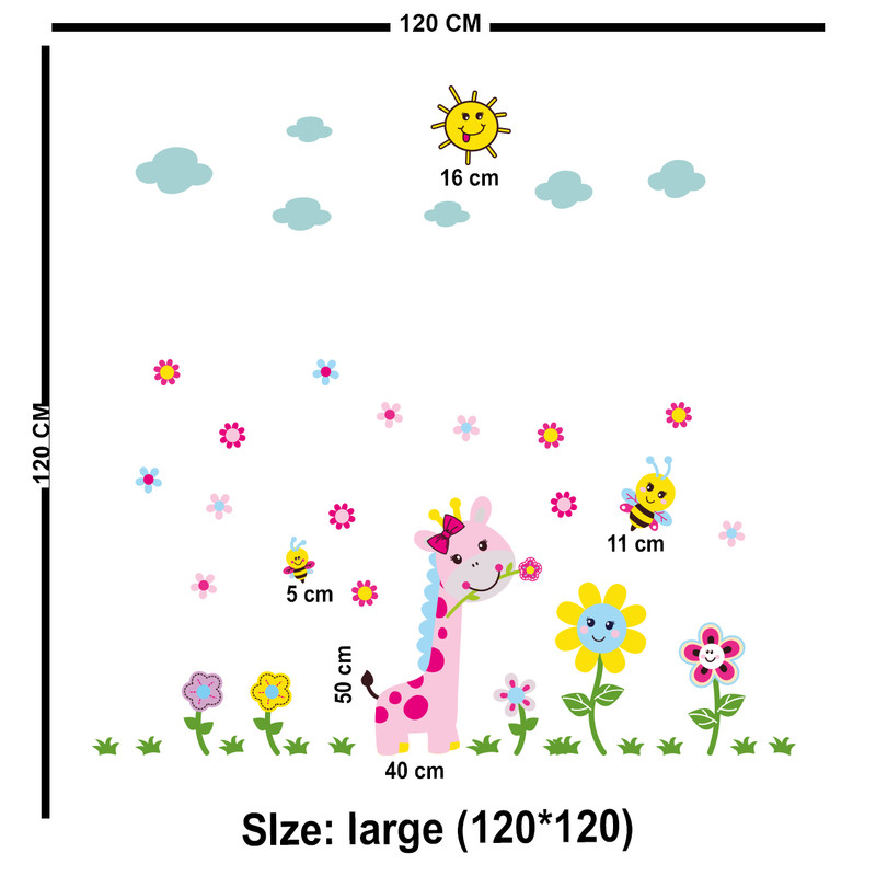 استیکر چوبی کودک باروچین مدل زرافه کوچولو کد 775