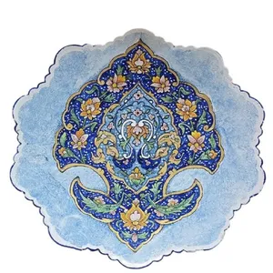 بشقاب میناکاری مسی میناسرای نیکنامی مدل نشان