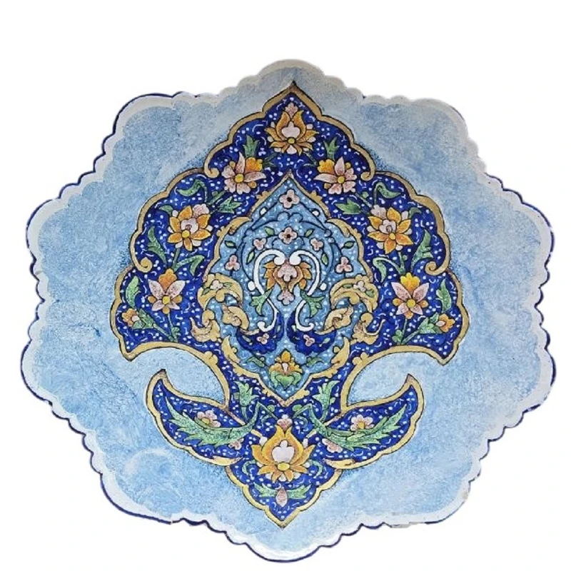 بشقاب میناکاری مسی میناسرای نیکنامی مدل نشان