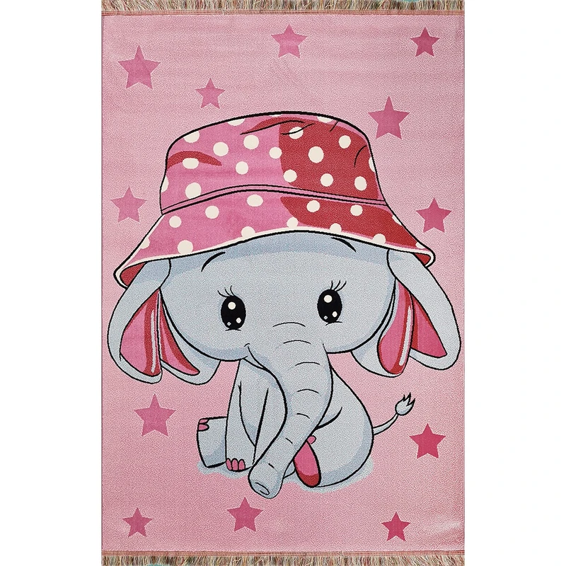 فرش ماشینی 500 شانه افرند زمینه صورتی حاشیه صورتی مدل 185صورتی