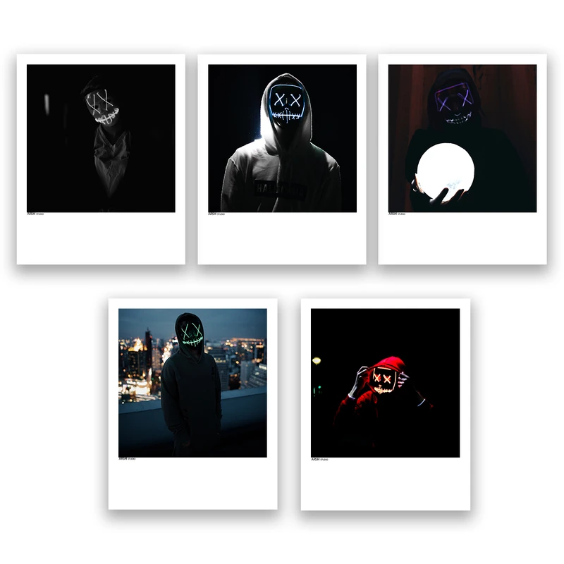 آویز تزیینی عرش مدل فانتزی شبرنگ نئونی کد Asa147 مجموعه پنچ عددی