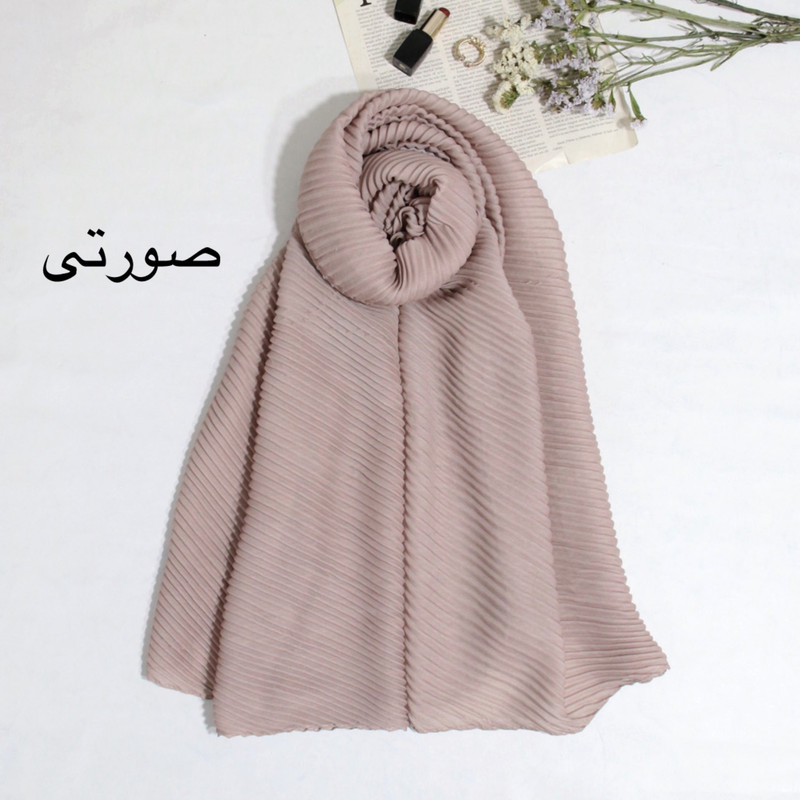 شال زنانه مدل نخی ساده پلیسه کد a-9502