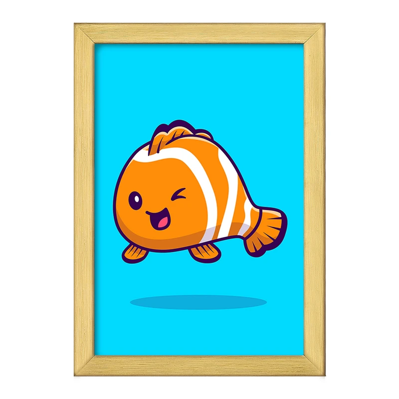 تابلو خندالو طرح حیوانات بامزه ماهی کد 29735