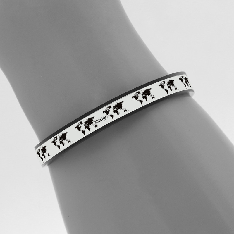 دستبند ناکسیگو طرح نقشه جهان مدل BR5479