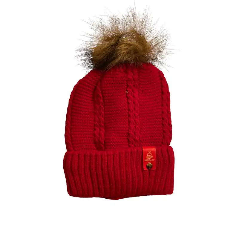 ست کلاه و شال گردن بافتنی بچگانه مدل داخل خز