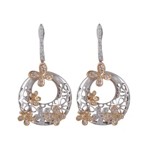 گوشواره طلا 18 عیار زنانه جواهری گاندی مدل A4334
