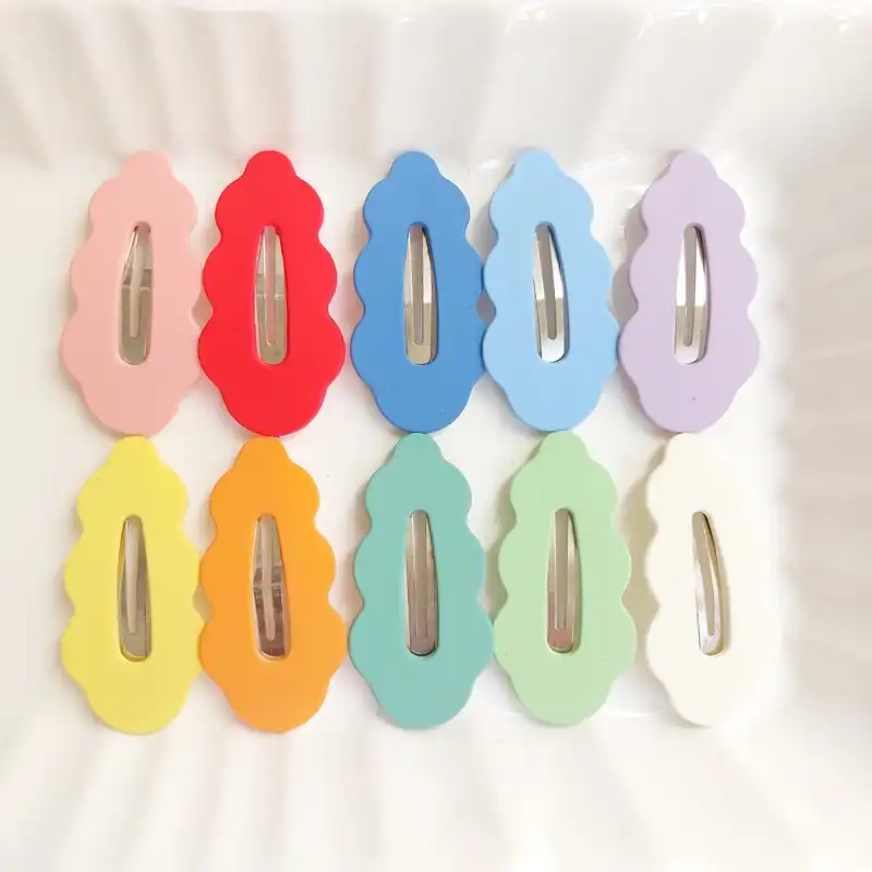 سنجاق مو زنانه مدل تق تقی نیم روکش دار ابری کد kh116 مجموعه 10 عددی