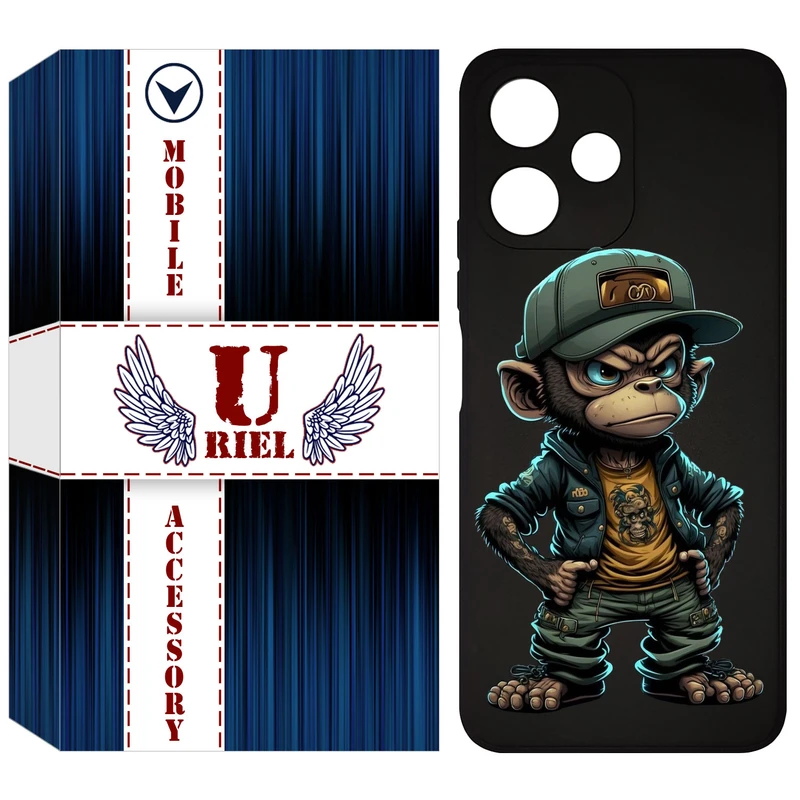 کاور یوریل قاب مدل KSH کد 37 طرح Monkey مناسب برای گوشی موبایل شیائومی Redmi 12 5G / Redmi Note 12R / Poco M6 Pro 5G