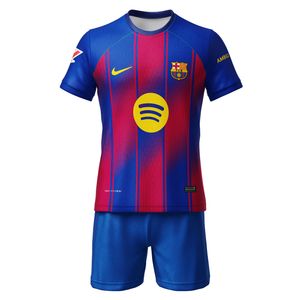 ست تی‌شرت و شلوارک ورزشی پسرانه مدل بارسلونا طرح یامال کد 500