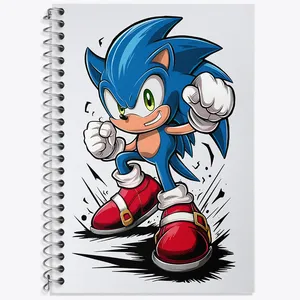 دفتر زبان 50 برگ خندالو مدل دو خط طرح سونیک (Sonic) کد F7939