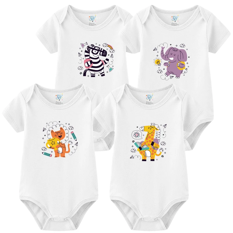 بادی آستین کوتاه نوزادی نیل کوک مدل Back To School Blank مجموعه 4 عددی