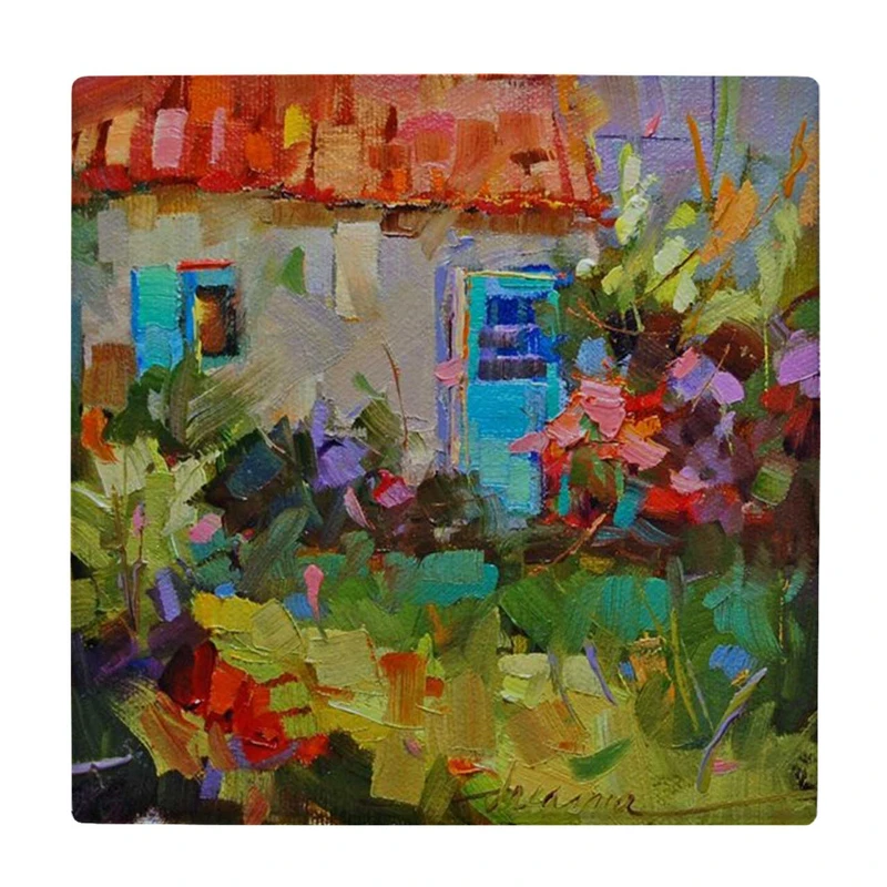 زیر لیوانی طرح نقاشی خانه باغ کد    4071975_2705