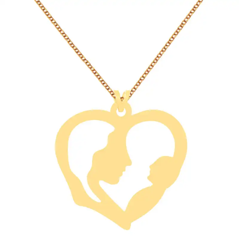 گردنبند طلا 18 عیار زنانه الن نار مدل طرح قلب و مادر فرزند ELN7971