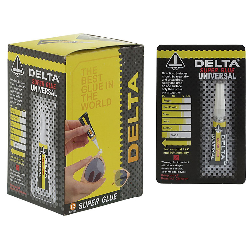 چسب قطره ای دلتا مدل Super Glue حجم 3 میلی لیتر بسته 8 عددی