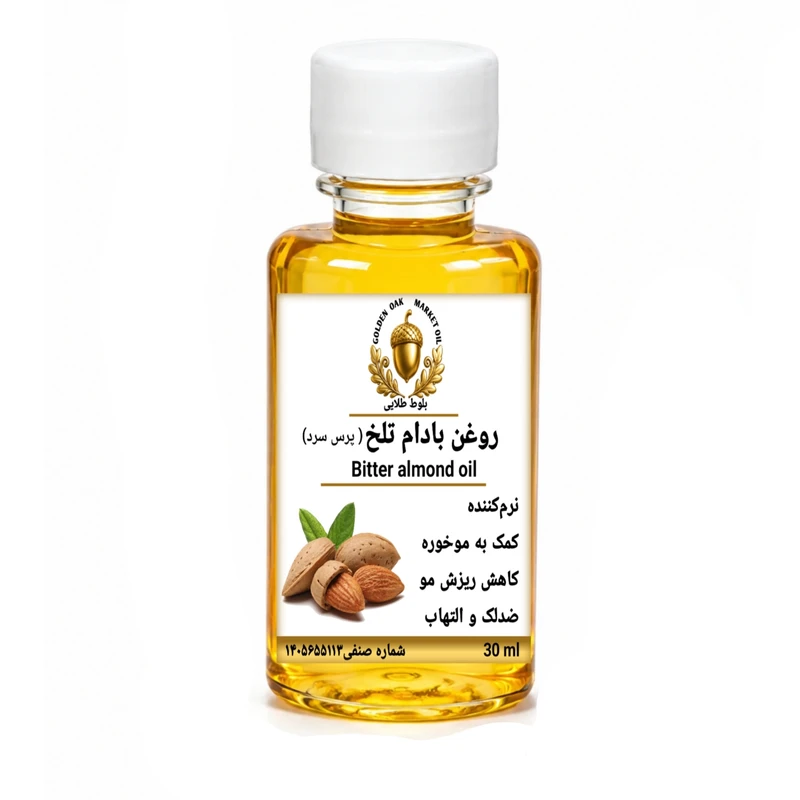 روغن بادام تلخ بلوط طلایی مدل ممتاز حجم 30‌میلی‌لیتر
