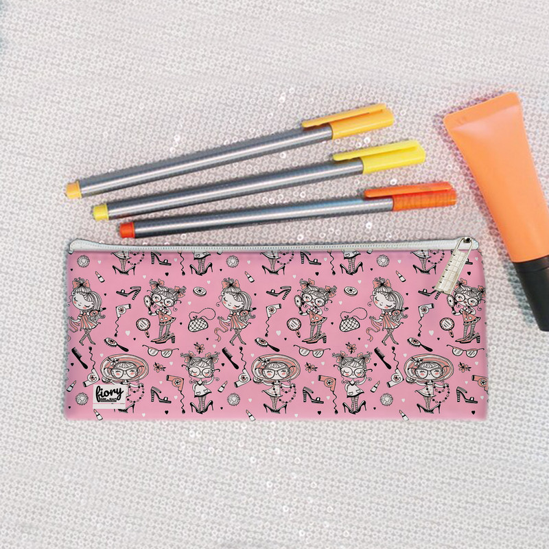 جامدادی مستر راد مدل دختر کیوت طرح میکاپ کد fiory 2029