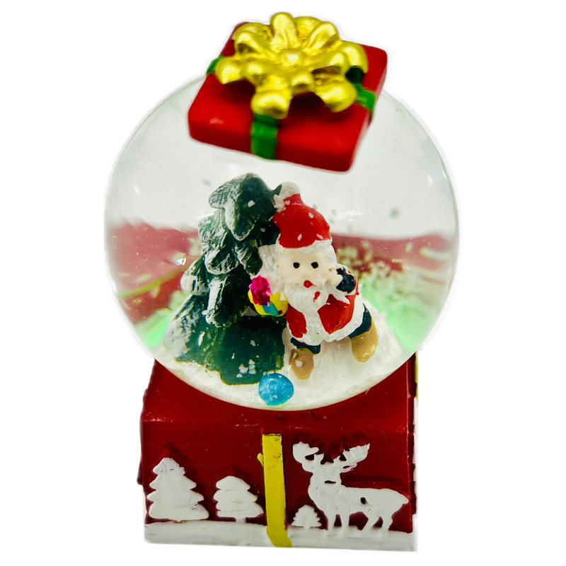 گوی مدل چراغدار بابانوئل طرح هدیه کریسمس کد A4127