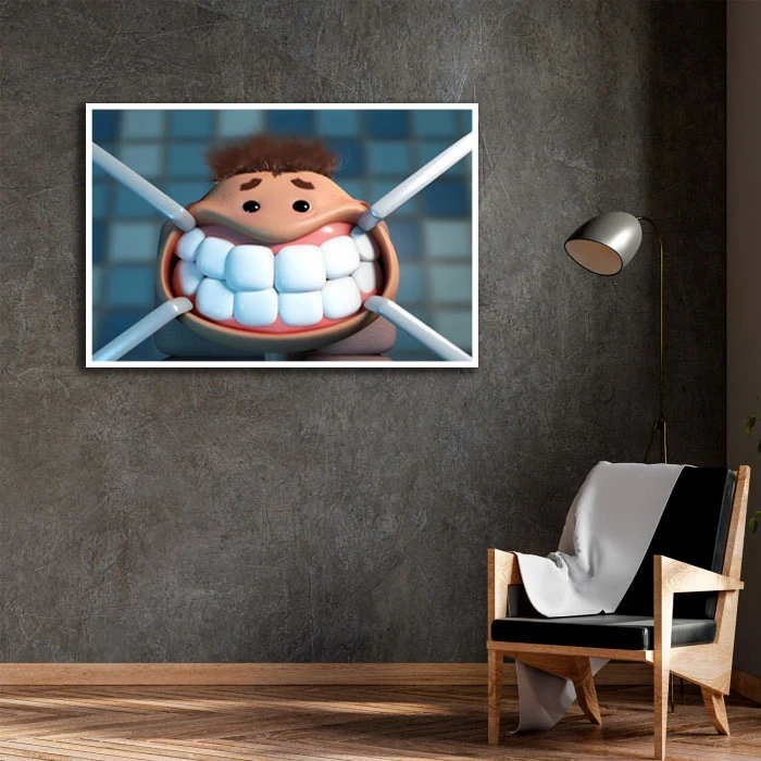 تابلو بکلیت طرح دندان W-D2324 فریم سفید