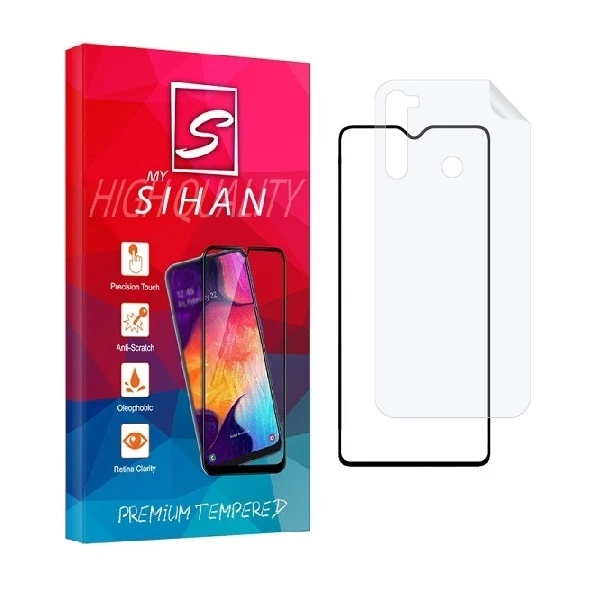محافظ صفحه نمایش مای سیحان مدل 2FN مناسب برای گوشی موبایل شیائومی Redmi Note 8 به همراه محافظ پشت گوشی