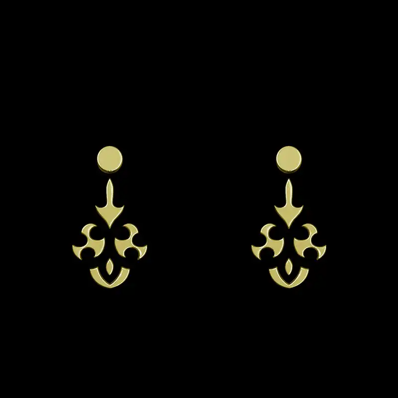 گوشواره طلا 18 عیار زنانه مدوپد مدل هندسی کد GA1-15146