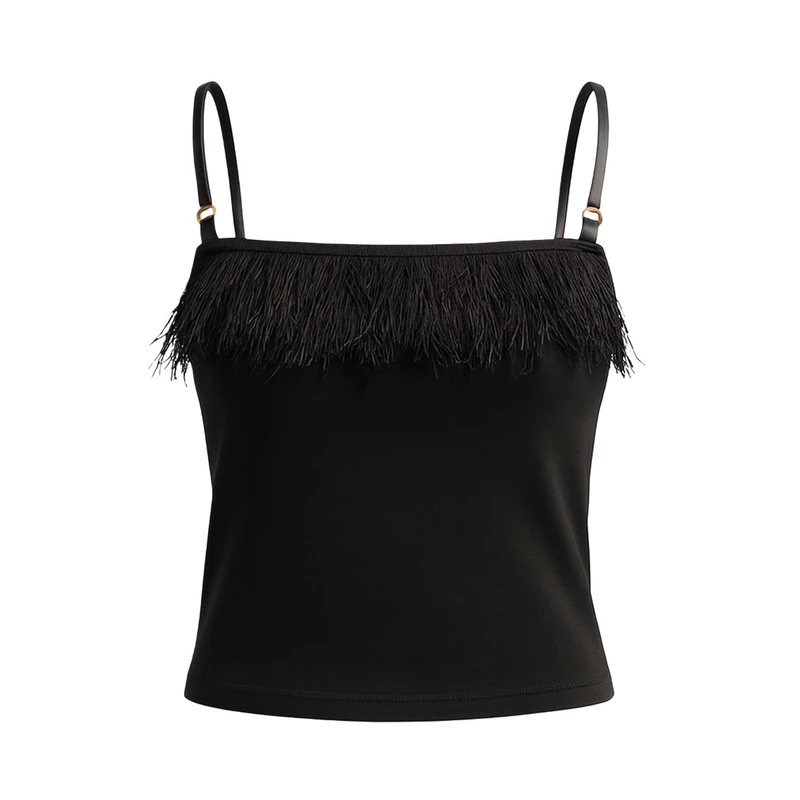 کراپ‌تاپ زنانه مدل ریشه دار