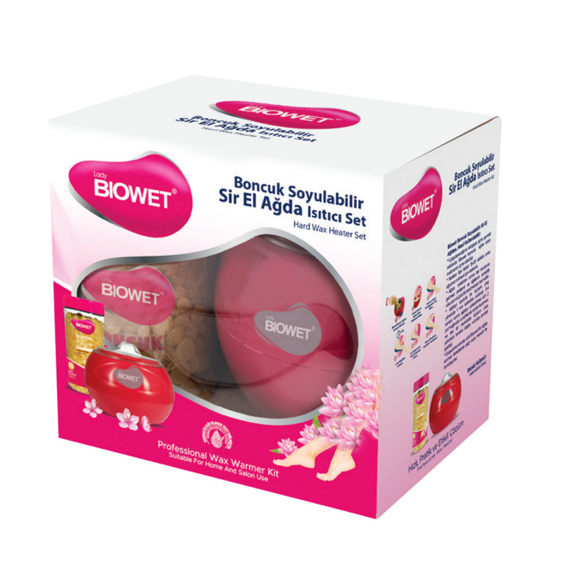 دستگاه موم گرم کن و ذوب وکس بایوویت مدل boncuk به همراه وکس موبر بایوویت مدل دانه مرواریدی وزن 220 گرم