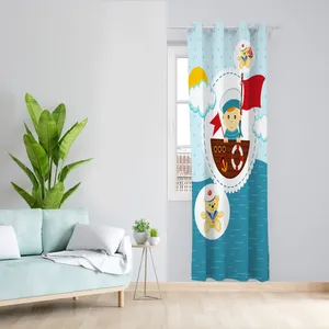  پرده مدل اتاق کودک  مخمل پانچی کد 1968 سایز 140x200 سانتی متر