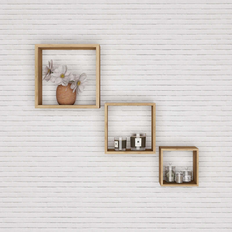شلف دیواری سایا کابینت مدل مکعب بسته 3 عددی