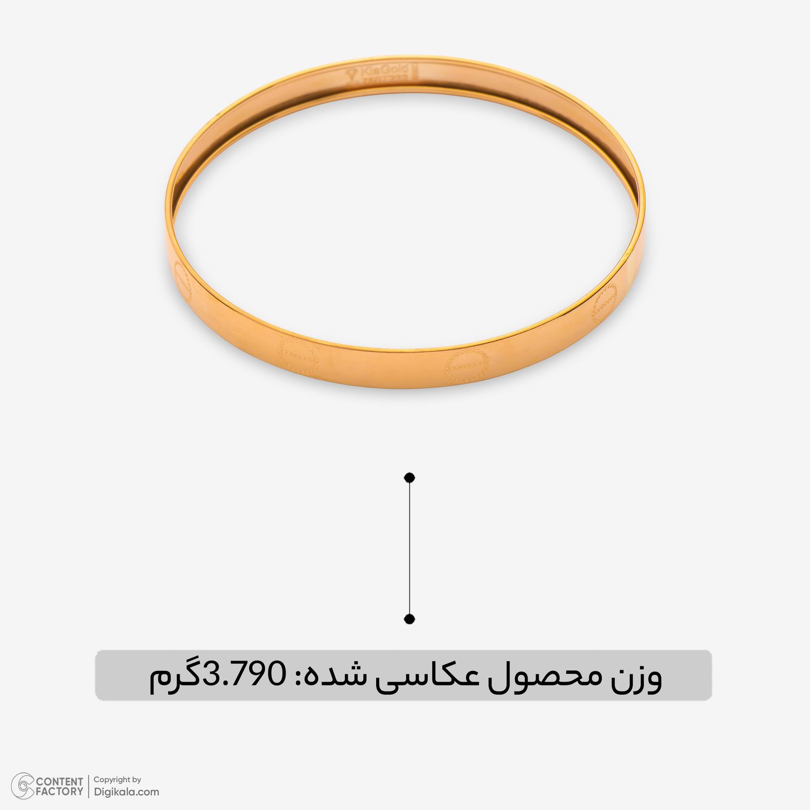 النگو طلا کم اجرت 18 عیار زنانه نگین مدل 156 سایز 2 -  - 2
