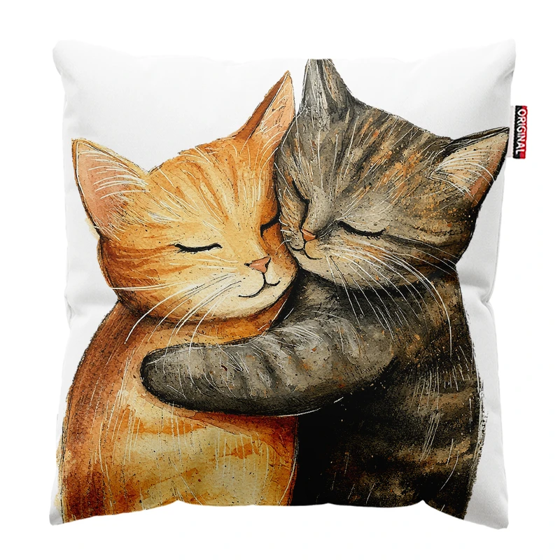 کوسن پاد آفرین مدل گربه کیوت بامزه فانتزی کد PK401678 سایز 40*40 سانتی متر