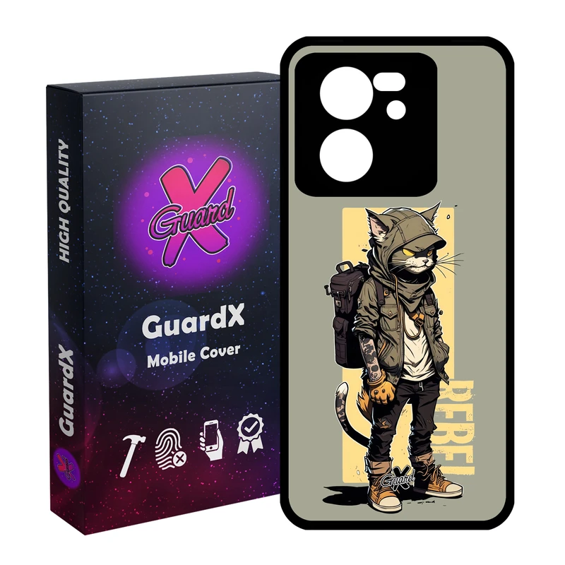 کاور گارد ایکس طرح گربه مدل Glass10612 مناسب برای گوشی موبایل شیائومی 13T/13T Pro/Redmi K60 Ultra