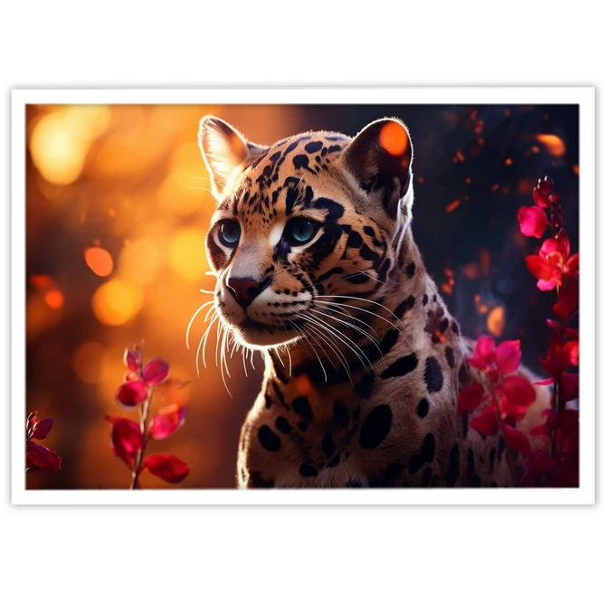 تابلو نوری بکلیت طرح حیات وحش یوز پلنگ مدل W-MID-20292