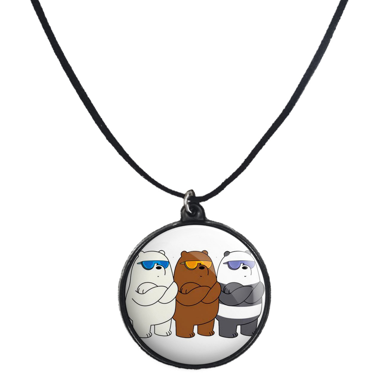 گردنبند پرمانه طرح خرس‌های کله‌فندقی کد pmb.10253 مدل دو طرفه