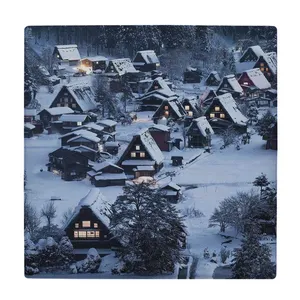 زیر لیوانی  طرح کلبه های برفی کد    6104462_5308