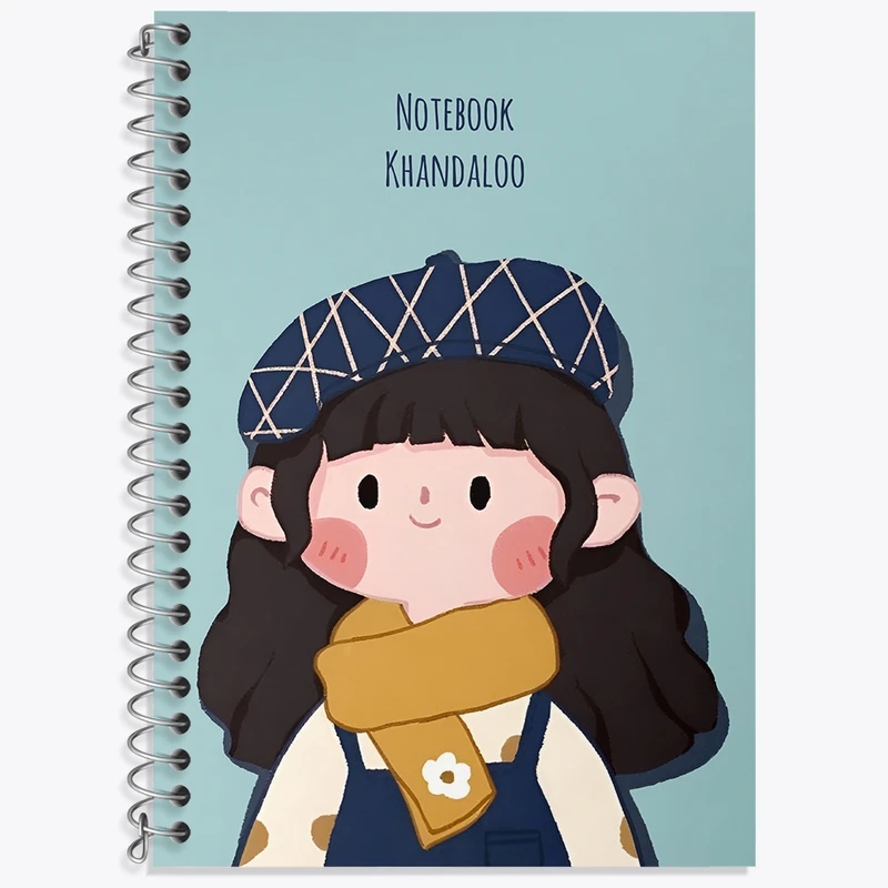 دفتر زبان 50 برگ خندالو مدل سه خط طرح دخترانه کیوت کد N3985