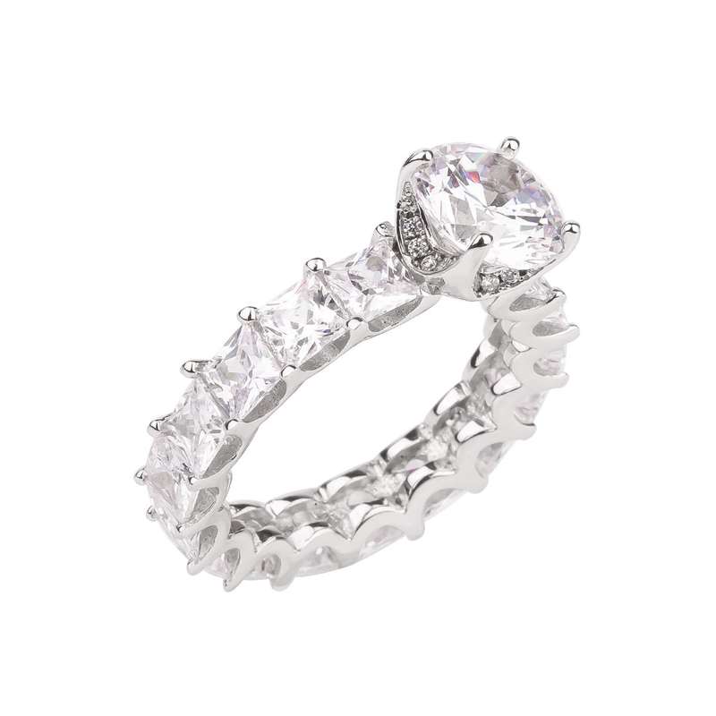 انگشتر نقره زنانه مدل سولیتر 21854