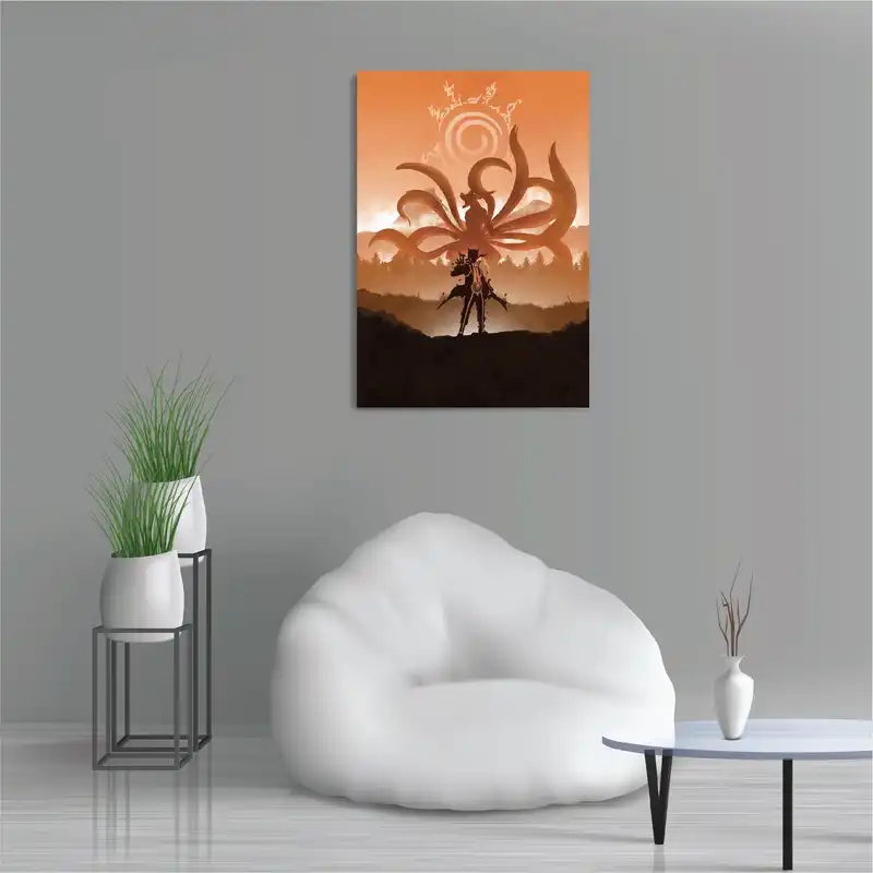 پوستر طرح انیمه ناروتو و روباه نه دم کیوبی مدل M0661