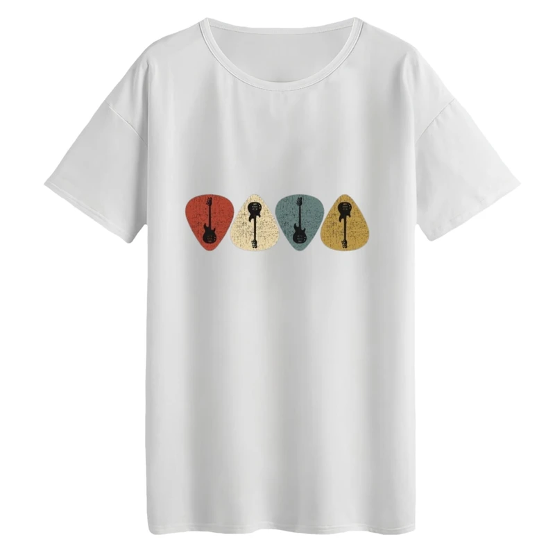 تی‌شرت لانگ آستین کوتاه زنانه مدل پیک گیتار