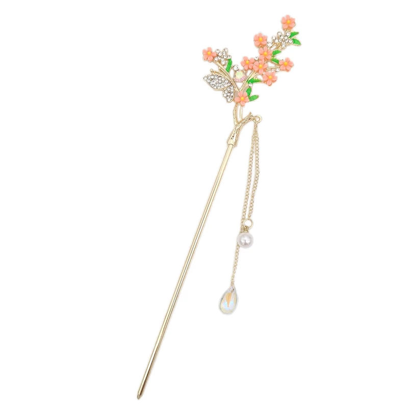 گیره مو زنانه مدل کانزاشی شکوفه یاس و پروانه