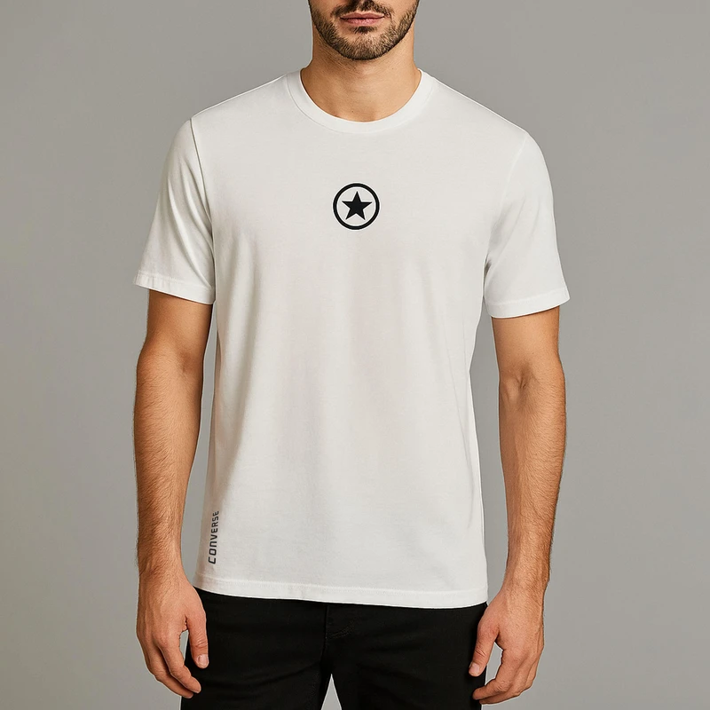 تی‌شرت آستین کوتاه مردانه مدل لوگو کد 0970 رنگ سفید