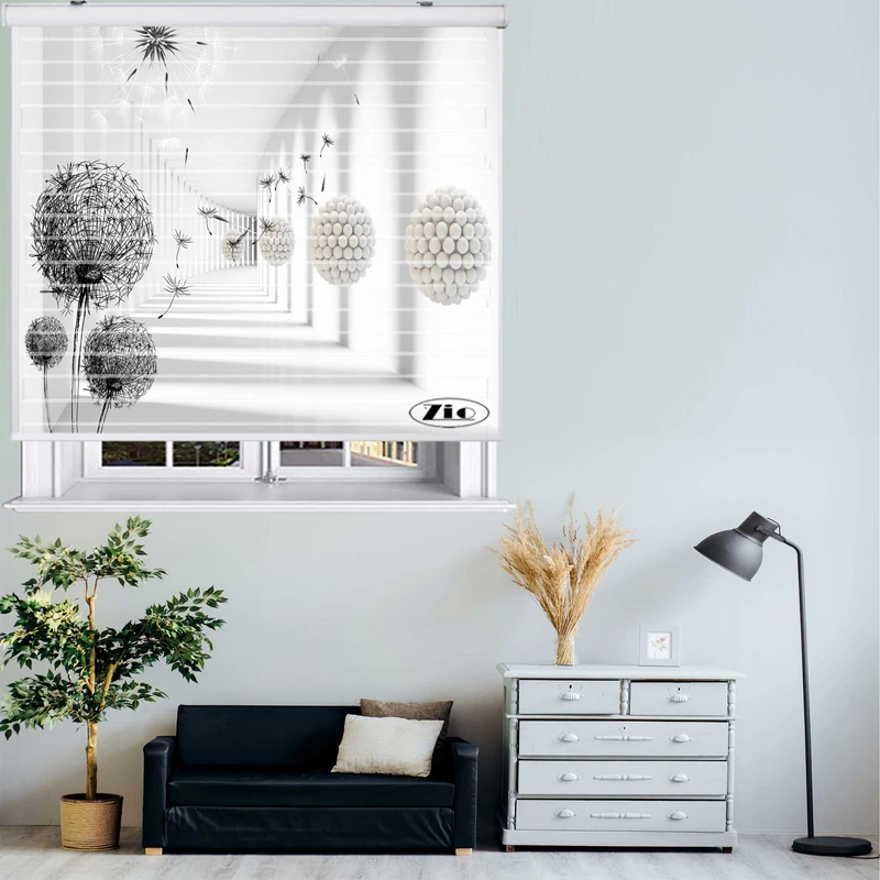 پرده زبرا مدل 3D1010 سایز 150x150 سانتی متر