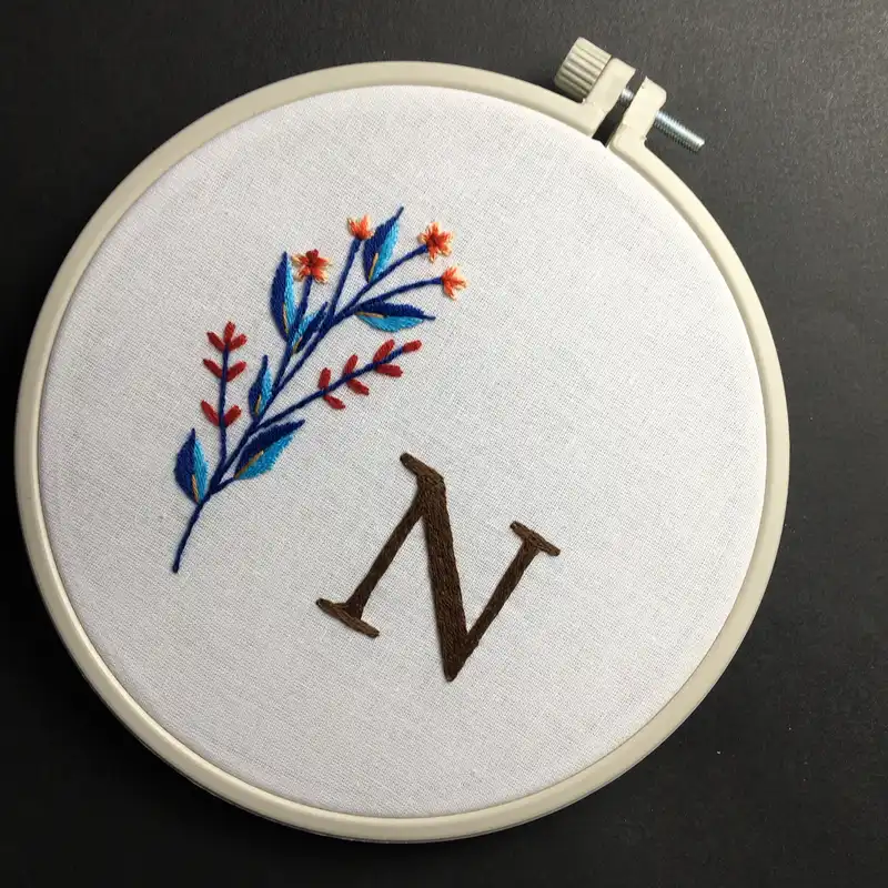 تابلو گلدوزی طرح حرف N کد M29