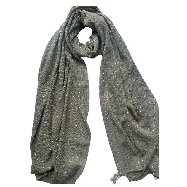 شال زنانه مدل توپ توپی دورو نقره کوب