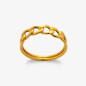 انگشتر طلا 18 عیار زنانه با طرح کارتیه طلای صداقت مدل AN-CP1 سایز 59