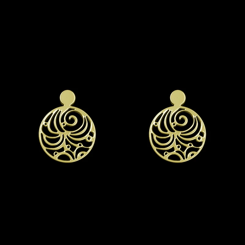 گوشواره طلا 18 عیار زنانه مدوپد مدل هندسی کد GA1-13844